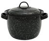 STOCK POT 4QT BLACK ENAMEL w/LID