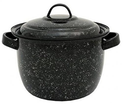 STOCK POT 4QT BLACK ENAMEL w/LID
