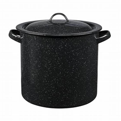 BLACK ENAMEL STOCK POT  12QT