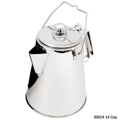 STAINLESS COFFEE POT 14CUP (4/BOX)--W/BAIL HANDLE