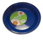 BLUE ENAMEL DINNER PLATE, 9"