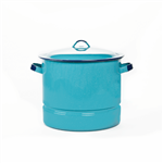 15QT STEAMER POT TURQUOISE ENAMEL
