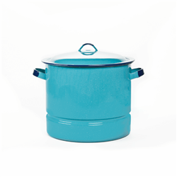 15QT STEAMER POT TURQUOISE ENAMEL