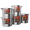 ALUMINUM STEAMER POT SET 5PC, (20,24,32,40,52QTS)