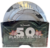 PLASTIC PLATES 50PCS, SILVER & GOLD