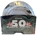 PLASTIC PLATES 50PCS, SILVER & GOLD