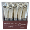 NAPKIN & CUTLERY SET PRE-ROLLED, SILVER (10/PAK)