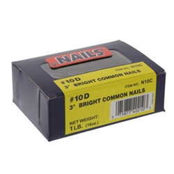 10D COMMON NAILS 3"--1LB BOX