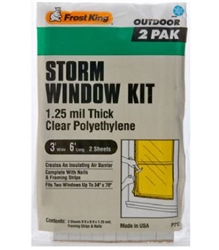 STORM WINDOW KIT 2 PAK 3' X 6' (1.25MIL)