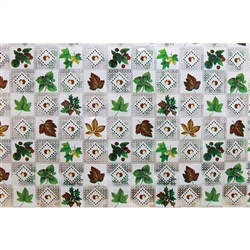 TABLE COVER CLEAR LEAVES PATTERN,30YDS