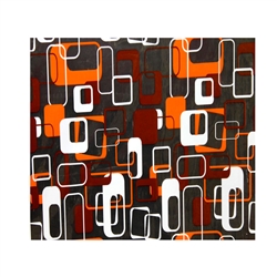 ORANGE & BROWN SQUARES TABLECOVER--30YDS