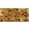 TABLE COVER GOLD METALLIC/ HEARTS (22YDS)
