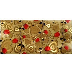 TABLE COVER GOLD METALLIC/ HEARTS (22YDS)
