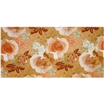 BROWN/PINK ROSE TABLECOVER--30YDS