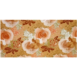 BROWN/PINK ROSE TABLECOVER--30YDS