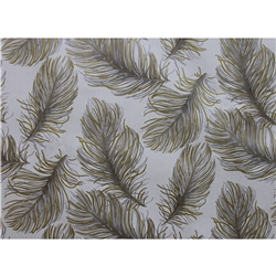 TABLE COVER FEATHER PRINT, BEIGE/GOLD--22YDS