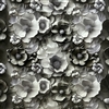 FLORAL BLACK & GREY TABLE COVER --22YDS