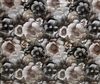 BROWN FLORAL TABLE COVER--22 YDS
