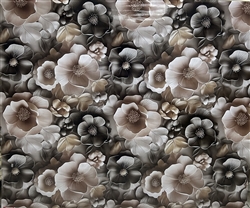 BROWN FLORAL TABLE COVER--22 YDS