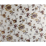 CLEAR & GOLD/BROWN FLOWER TABLECOVER--22YDS