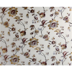 CLEAR & GOLD/BROWN FLOWER TABLECOVER--22YDS