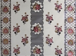 CLEAR & ROSES W/BORDER TABLECOVER--22YDS