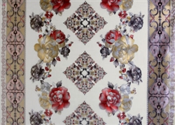 CLEAR & GOLD FLOWER TABLECOVER--22YDS