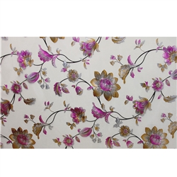 CLEAR & PINK FLOWER TABLECOVER--22YDS