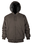 JACKET w/HOOD, COTTON CANVAS  (BARK OR BROWN)