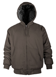 JACKET w/HOOD, COTTON CANVAS  (BARK OR BROWN)