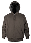 JACKET w/HOOD, KIDS SIZES-COTTON CANVAS--BARK&BROWN