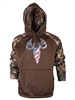 HOODIE, BROWN,W/ AMERICAN DEER SKULL LOGO