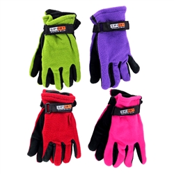 LADIES FLEECE GLOVE, ASSORTED COLORS
