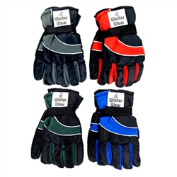 MENS SKI GLOVES W/THINSULATE, ASST