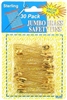 SAFETY PINS, 2" LARGE BRASS, 30pc