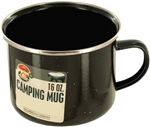 BLACK ENAMEL CAMPING MUG 16OZ