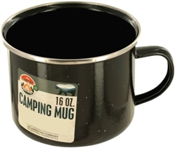 BLACK ENAMEL CAMPING MUG 16OZ