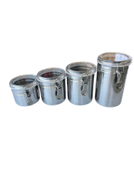 CANNISTER SET 4PC--STAINLESS STEEL
