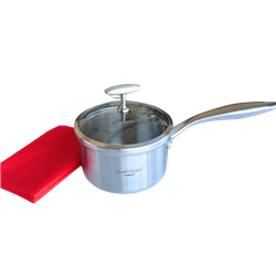 SAUCEPAN 2QT S/S WITH GLASS LID