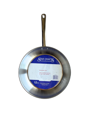 FRY BREAD PAN 12" STAINLESS STEEL, 1-HDLE (30cm)