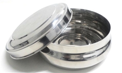 FLAT CANNISTER 4.75" DIA stainless steel