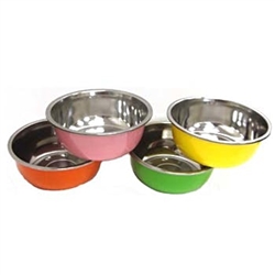 STLSS STEEL BOWL, 9.5" DIA, ASST SOLID COLORS