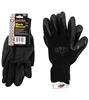 POLY GLOVE LATEX PALM, BLACK, LG