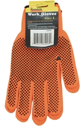 KNIT GLOVE W/DOTS--HI VIS ORANGE