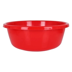 BASIN RED,PLASTIC,  35L, 18" DIA X 7" DEEP