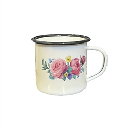 WHITE DECORATED MUG 3"--12 OZ