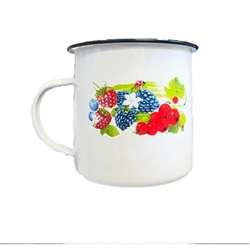 WHITE DECORATED MUG 4"--22 OZ