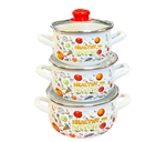 6PC MINI STOCK POT SET, ENAMEL