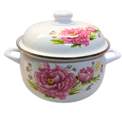 ENAMEL CASSEROLE POT, 22CM DIAMETER