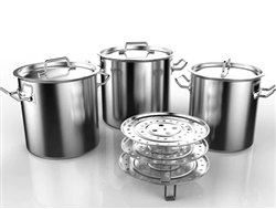 3PC STAINLESS STOCKPOT SET (64-80-100QT)